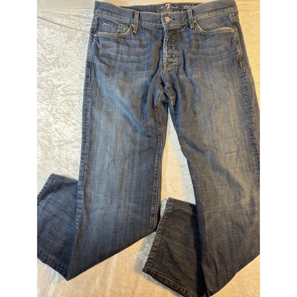 For All Mankind Standard Men's 34x32 Jeans Bootcut Blue Made USA Denim